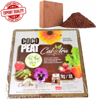 Coco Peat Compressed - Calyptra (Export Quality) - 2Kg / 30 Litres