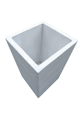 Titanium Finished Cement Angle Box Pot - 12"x12"x14"