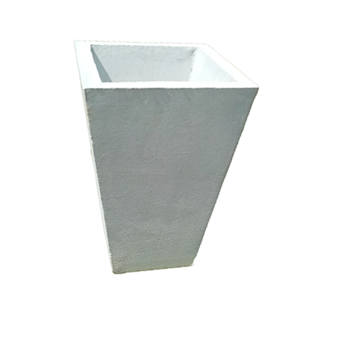 Titanium Finished Cement Angle Box Pot - 8"x 8"x 12"