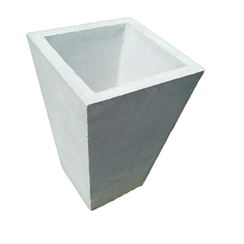 Titanium Finished Cement Angle Box Pot - 8"x 8"x 12"