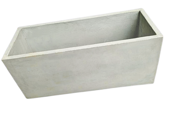 Titanium Finished Cement Trough Pot - 10"x 10"x 24"