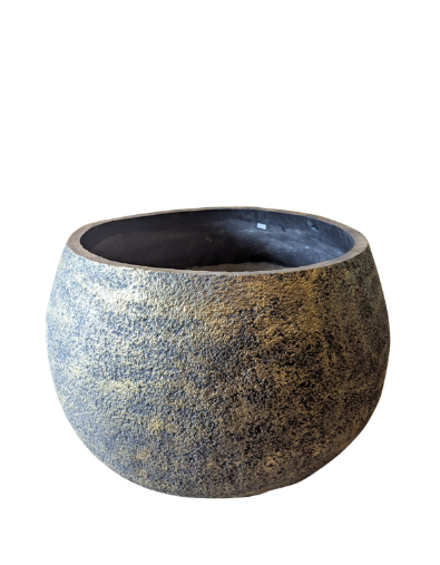 Decorative Cement Pots - Black & Gold Mix