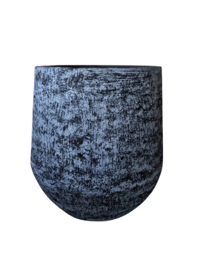Decorative Cement Pots - Black & Blue Mix