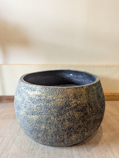 Decorative Cement Pots - Black & Gold Mix