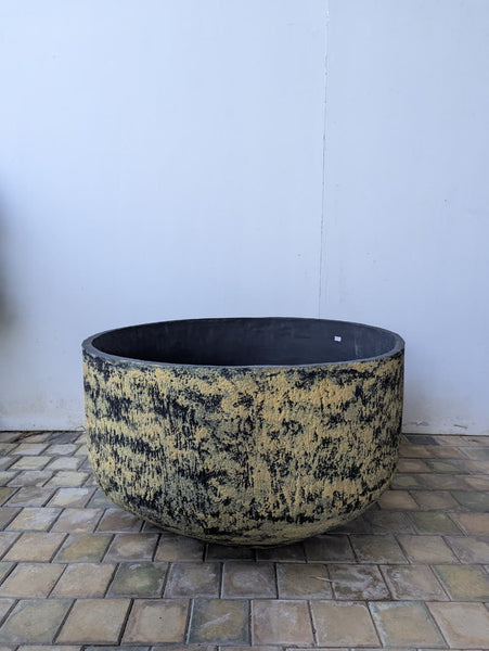 Decorative Cement Pots - Black & Gold