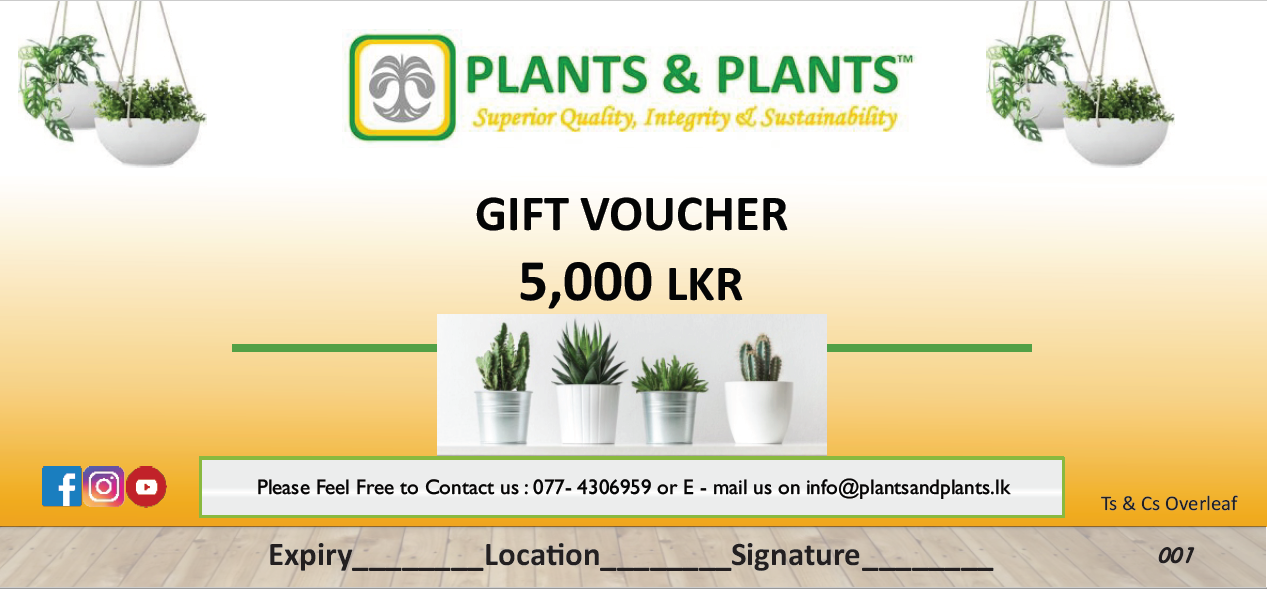 Plants & Plants Gift Voucher - Rs. 5,000