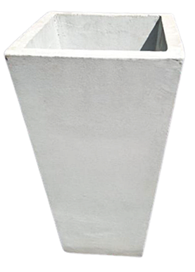 Titanium Finished Cement Angle Box Pot - 12"x12"x20"