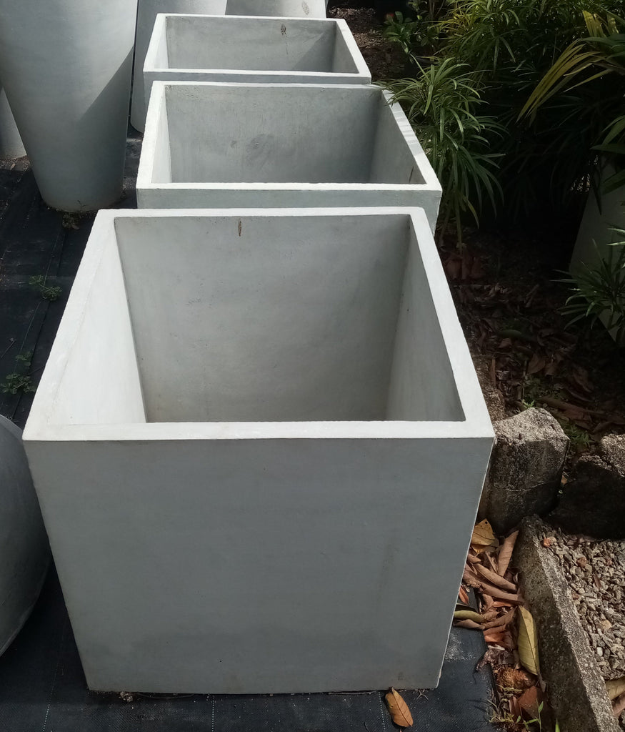 cement pots for plants Titanium Finished Cement Box Pot
