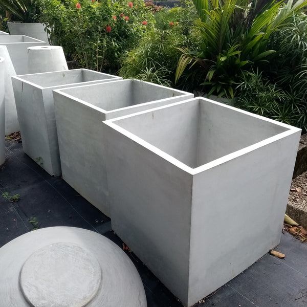 Titanium Finished Cement Box Pot - (24"x24"x24")