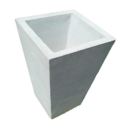 Titanium Finished Cement Angle Box Pot - 8 "x8 "x 12"