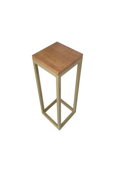 Small Powder Coated Single Metal Stand with Wooden Block : 19'' (Height)