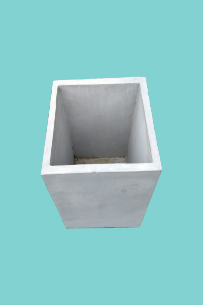 Titanium Finished Cement Box Pot - 12"x12"x12"